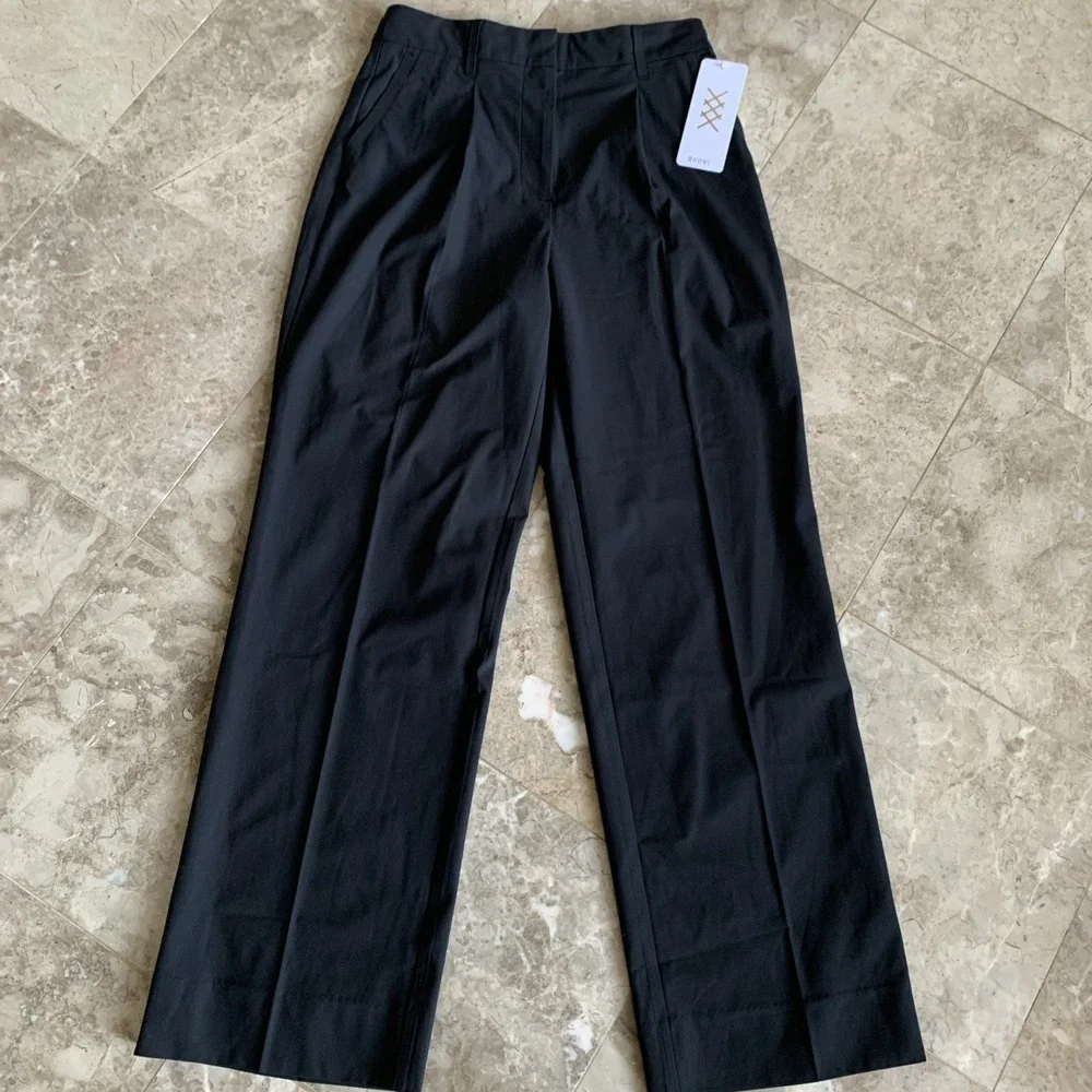 Rhone Womens Commuter Pleated Trouser Pants 6 Black UPF 50+ Anti Odor Work Golf